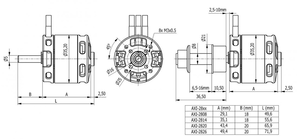 AXI 2826/13 710KV GOLD Line V2-6382
