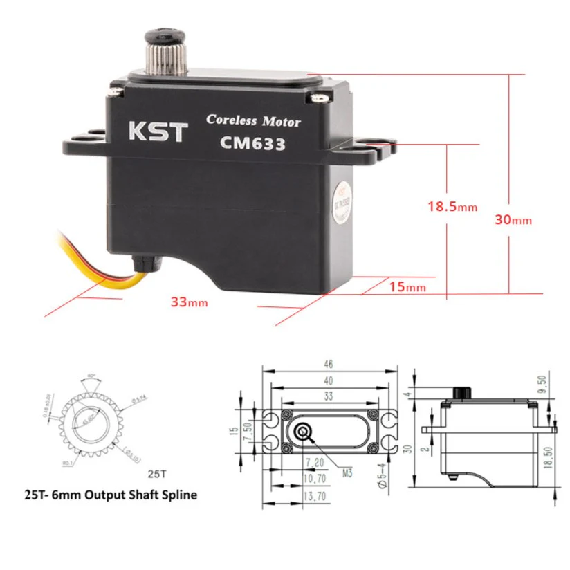 KST CM633 Coreless DC 15mm 35g 15Kg