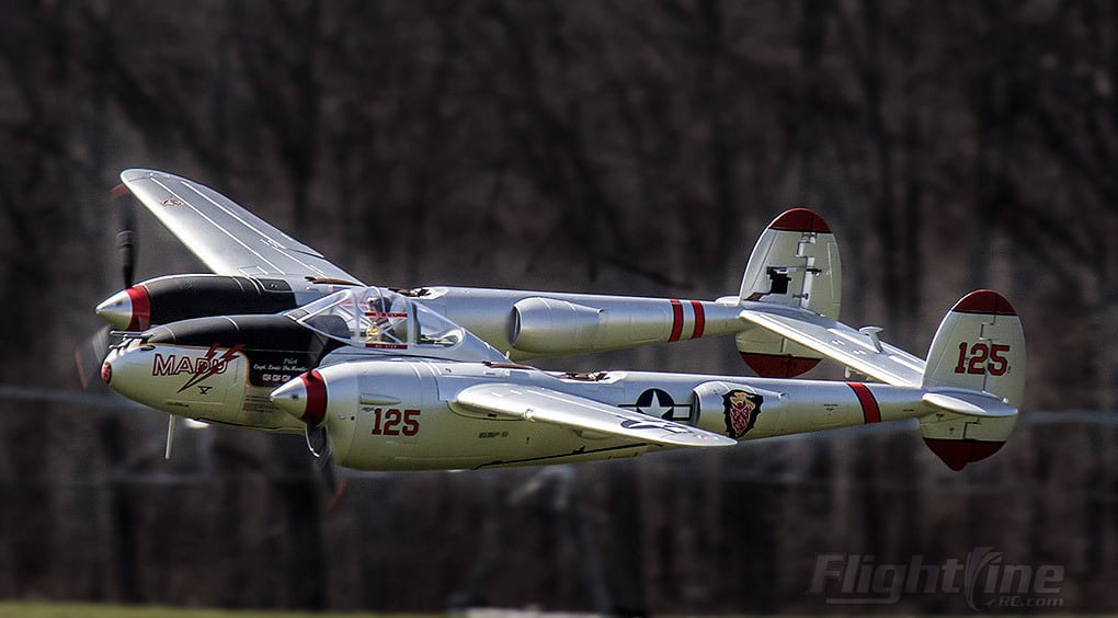 FlightLine P-38L Lightning &quot;Pacific Silver&quot; 1600mm PNP