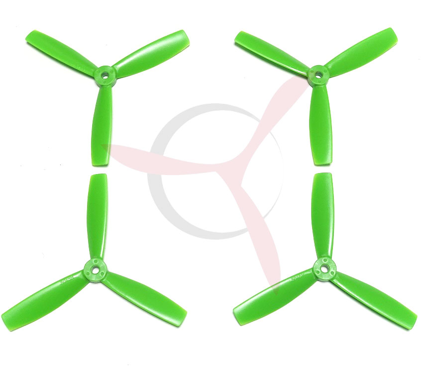 Hélice XSH 5045 tripala policarbonato fibra bullnose V2 Verdes (2 parejas)