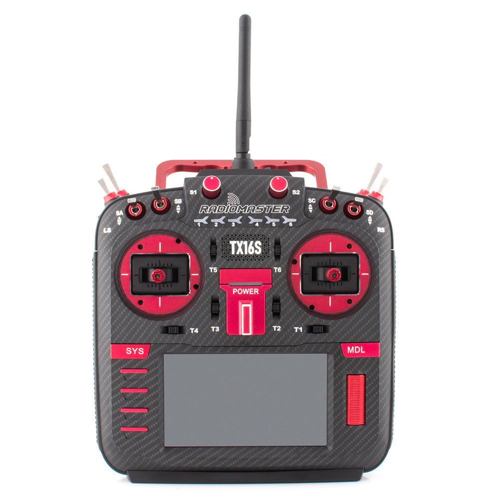 RadioMaster TX16S MKII MAX Hall V4.0 Carbon (ExpressLRS) Red
