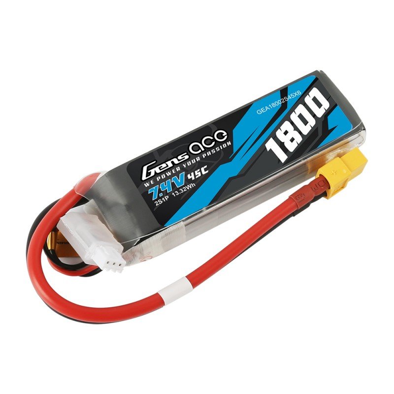 Batería LiPo Gens Ace 2s 7.4V 1800mAh 45C