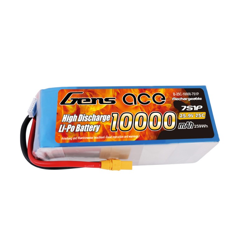 Gens Ace 10000mAh 7S 25.9V 25C Lipo Battery
