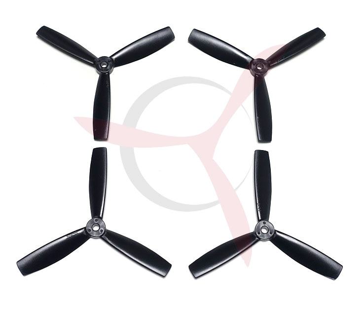 Hélice XSH 5045 tripala policarbonato fibra bullnose V2 Negras (2 parejas)