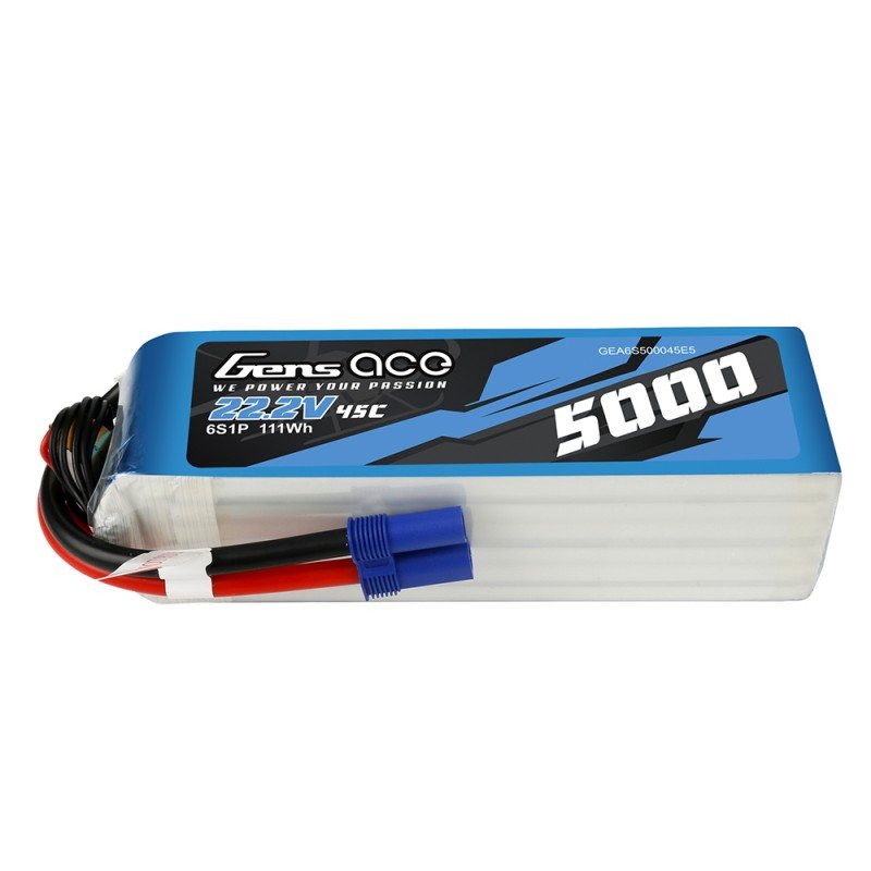 Gens Ace 5000mAh 22.2V 45C  Lipo Battery