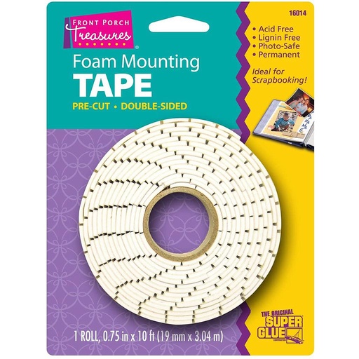 Cinta Adhesiva Doble Cara Super Glue Corp Foam Pre-cortada 19mm 3mts