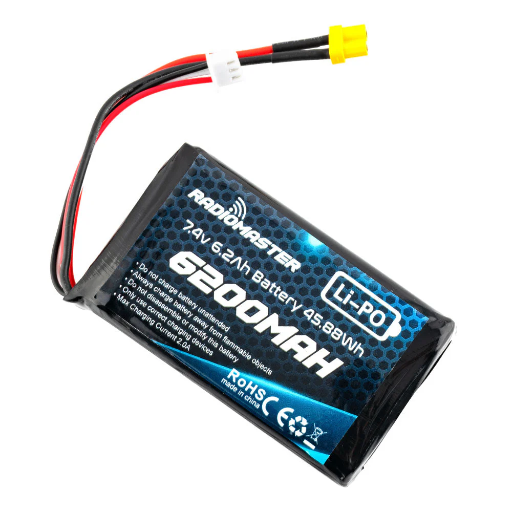 Batería LiPo RadioMaster 2s 7.4V 6200mAh 1C Emisora RC