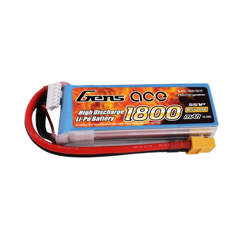 Batería LiPo Gens Ace 5s 18.5V 1800mAh 45C
