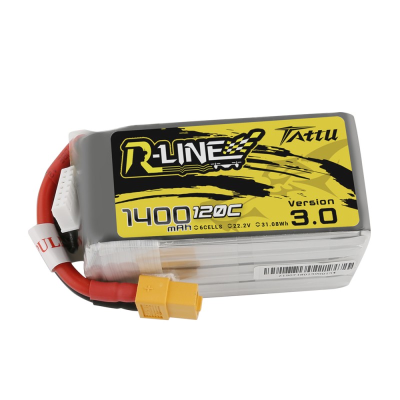 TATTU 1400mAh 6S 22.2V 120C Lipo Battery R-Line V3.0